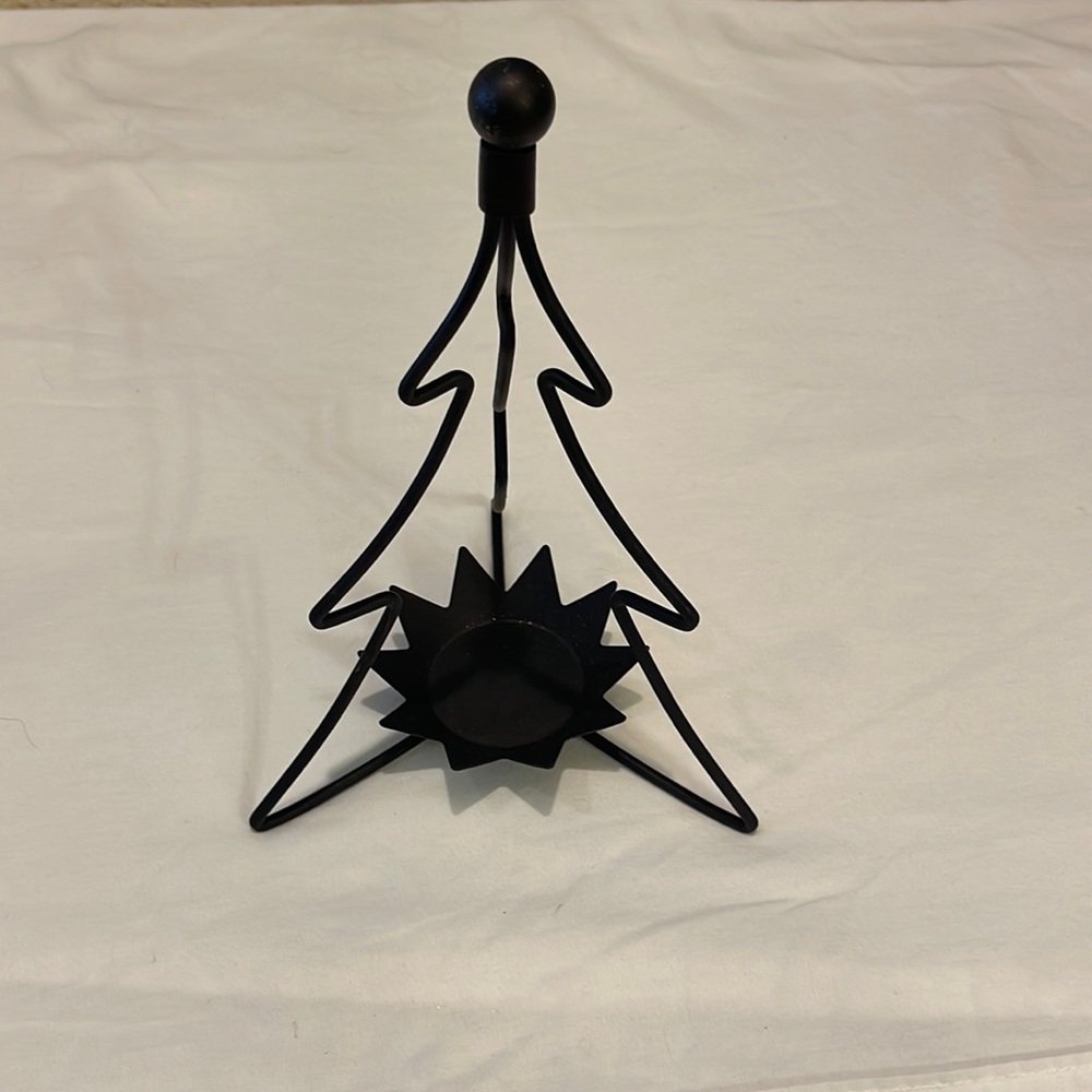 PartyLite iron Christmas tree candle holder